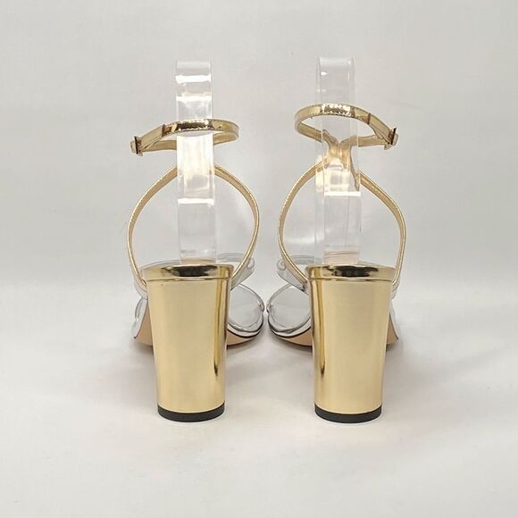 Jimmy Choo Azie 85MM Metallic Leather Sandals size 37 - Picture 6 of 13